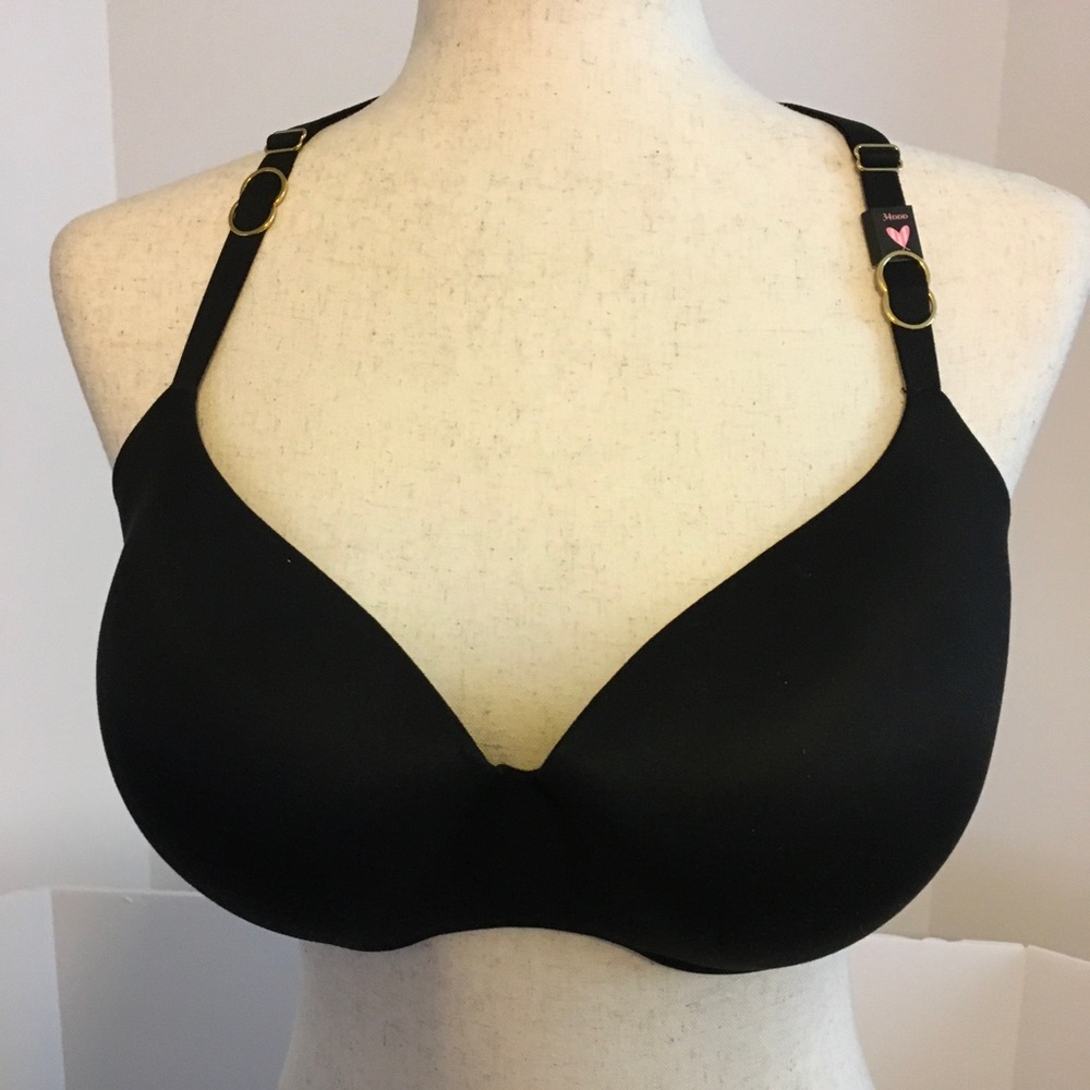 Victoria's Secret Black T-Shirt Bra with Gold Hardware